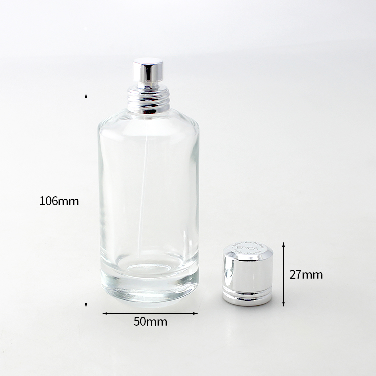 round glass perfume bottle with cap